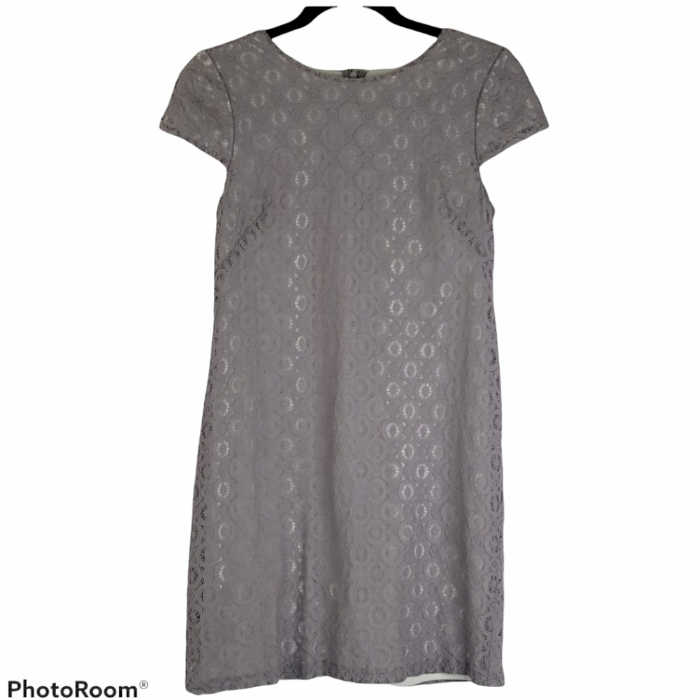Suzi Chin gray lace dress sz 2